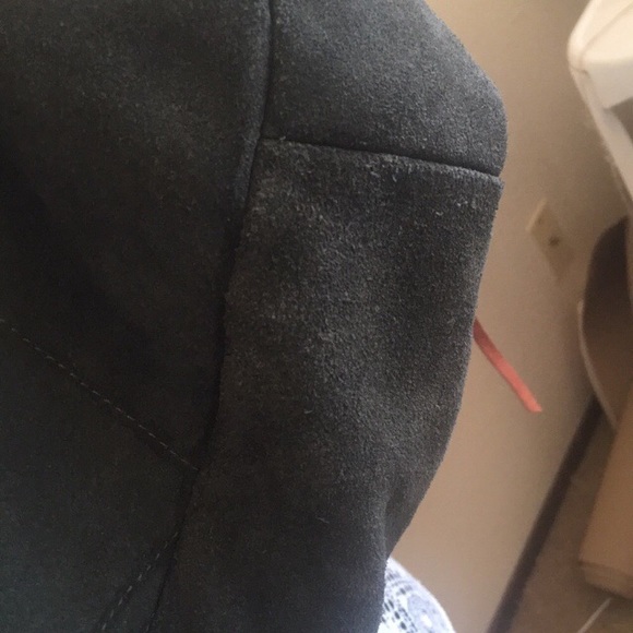 Suede hobo bag Army green Suede hobo bag crossbody grommet purse - Picture 4 of 8